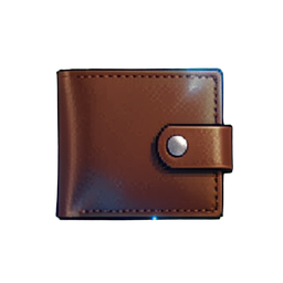 Portefeuille en cuir — sprite pixel art 256×256