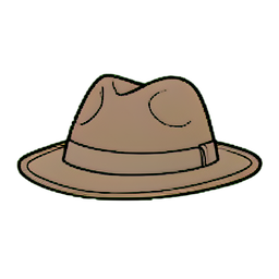 Leder-Fedora — 256×256 Pixel-Art-Sprite