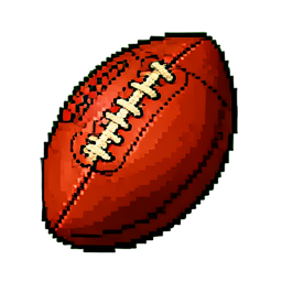 Ballon en cuir cousu — sprite pixel art 256×256