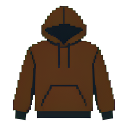 Sweat à capuche en cuir — sprite pixel art 256×256