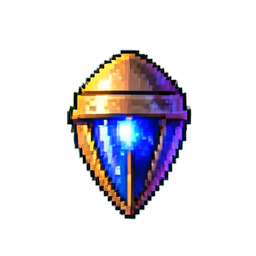 Amuleto de Protección Legendario — sprite pixel art 256×256
