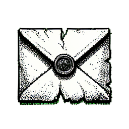 Letter Envelope (1-Bit) - 256x256 pixel art sprite