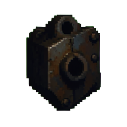 Interruptor de alavanca enferrujado — sprite pixel art 256×256