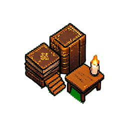 Bibliothek (16-Bit) — 256×256 Pixel-Art-Sprite