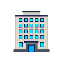 도서관 건물 — 256×256 픽셀 아트 스프라이트