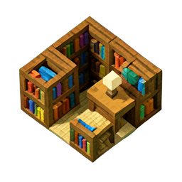 图书馆 (Voxel) — 256×256 像素游戏素材