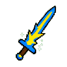 Lightning Sword (16-Bit) — 256×256 pixel art sprite