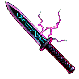 Lightning Sword (Cyberpunk) - 256x256 pixel art sprite