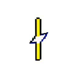 Lightning Sword (Low-Res) - 256x256 pixel art sprite