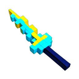 Blitzschwert (Voxel) — 256×256 Pixel-Art-Sprite