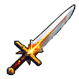Lightning Sword - 256x256 pixel art sprite