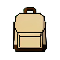 Mochila de linho — sprite pixel art 256×256