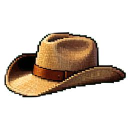 Chapéu de linho — sprite pixel art 256×256