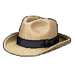 Fedora en lin — sprite pixel art 256×256