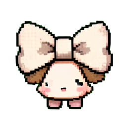 Lazo de lino para el pelo — sprite pixel art 256×256