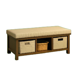 Étagère en lin — sprite pixel art 256×256