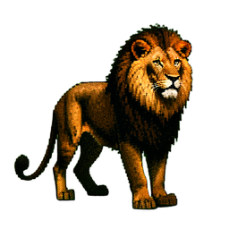 Löwin (Filmisch) — 256×256 Pixel-Art-Sprite