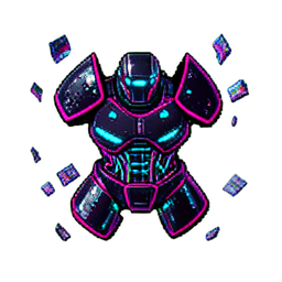 Living Armor (Cyberpunk) — 256×256 pixel art sprite