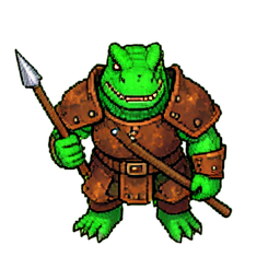 Lizard Soldier (16-Bit) - 256x256 pixel art sprite
