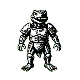 Lizard Soldier (1-Bit) - 256x256 pixel art sprite