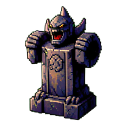 Gárgola de Estatua Cerrada — sprite pixel art 256×256