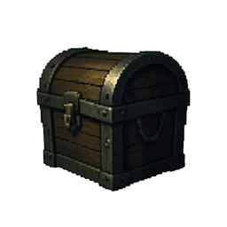 Cofre del tesoro cerrado — sprite pixel art 256×256