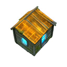 Cabaña de troncos (Atmósfera) — sprite pixel art 256×256