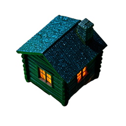 Cabaña de troncos (Cinemática) — sprite pixel art 256×256