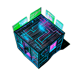 Cabana de toras (Cyberpunk) — sprite pixel art 256×256