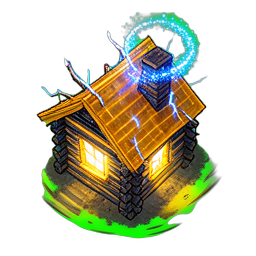 Cabana de toras (VFX) — sprite pixel art 256×256