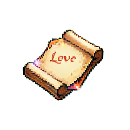 Lettre d'amour — sprite pixel art 256×256