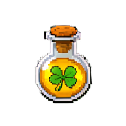 Poción de suerte (16 bits) — sprite pixel art 256×256