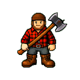 Lumberjack (16-Bit) — 256×256 pixel art sprite
