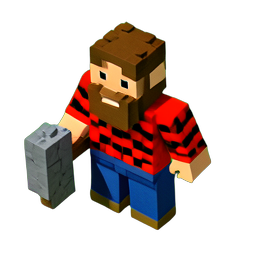木こり (Voxel) — 256×256 ピクセルアートスプライト