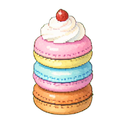 玛卡龙塔 (Macaron Tower) — 256×256 像素游戏素材