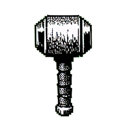 Mace (1-Bit) — 256×256 pixel art sprite
