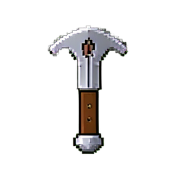 Martillo de hierro con aletas — sprite pixel art 256×256