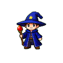 Mage Boy (16-Bit) - 256x256 pixel art sprite