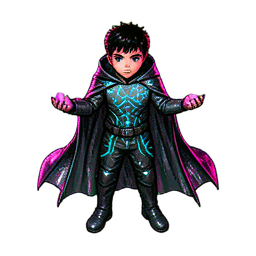 Mage Boy (Cyberpunk) - 256x256 pixel art sprite
