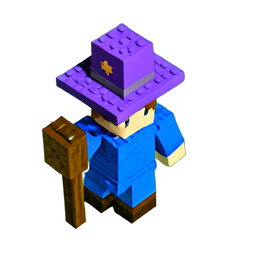 Garoto Mago (Voxel) — sprite pixel art 256×256