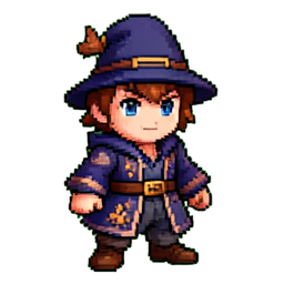 Mage Boy - 256x256 pixel art sprite