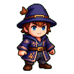 Magier Junge — 256×256 Pixel-Art-Sprite