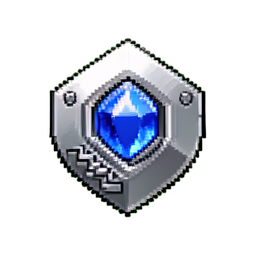 Magisches Schild (16-Bit) — 256×256 Pixel-Art-Sprite