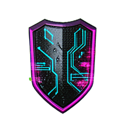 Escudo Mágico (Cyberpunk) — sprite pixel art 256×256