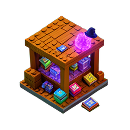 Zauberladen (Voxel) — 256×256 Pixel-Art-Sprite