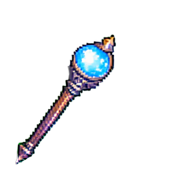 Orbe de bastón mágico — sprite pixel art 256×256
