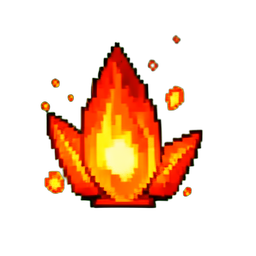 Agrupamento de Cristal de Magma — sprite pixel art 256×256