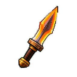 Lueur de Pointe de Lance Magma — sprite pixel art 256×256
