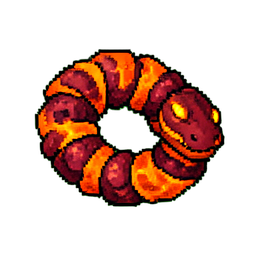 Magma Worm (16-Bit) - 256x256 pixel art sprite