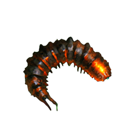 Magma Worm (Atmospheric) - 256x256 pixel art sprite